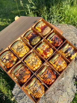 ЛЮКСОВИЙ НАБІР НА 12 СМАКІВ В ДЕРЕВʼЯНОМУ БОКСИКУ🍯 16455 фото